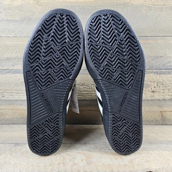 adidas Tyshawn Men's Casual Skate Leather Shoes Core Black White - Picture 6 of 12